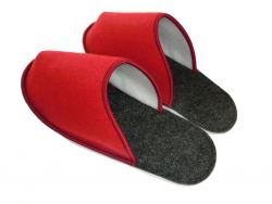 Zámecké papuče s filcovou podrážkou červené